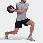 adidas Solid Color Lacing Breathable Training Sports Shorts Black HE3013
