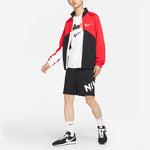 Men's Nike Sportswear Swoosh Contrast Color Stitching Knit Stand Collar Logo Jacket University Red DD5982-657