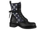(WMNS) LOUIS VUITTON LV Metropolis Flat Ranger Boots 'Black with Denim Monogram' 1A9RPZ