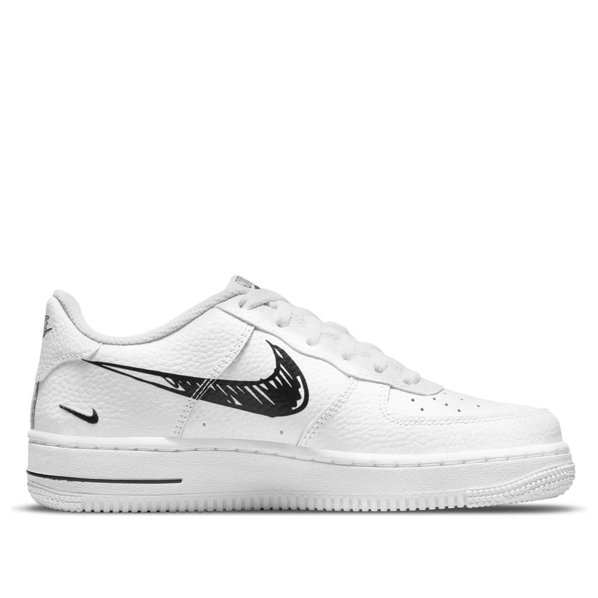 (GS) Nike Air Force 1 Low 'Doodle Swoosh - White Black' DM3177-100