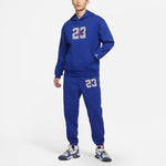 Men's Air Jordan Printing High Waist Bundle Feet Loose Sports Pants/Trousers/Joggers Deep Sapphire Blue DJ0192-455