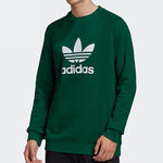 adidas originals Trefoil Crew Casual Sports Round Neck Pullover Green GJ8296