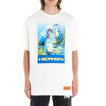 HERON PRESTON Blue Painting Short Sleeve White HMAA001F197600010288