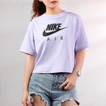 (WMNS) Nike Air Printing Sports Short Sleeve 'Purple Black' BV4778-539