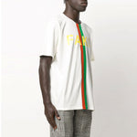Men's Gucci Fake/Not Alphabet Printing Large Short Sleeve White T-Shirt 616036-XJCXX-9095