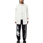 HERON PRESTON Flaming Skull Sweat Pants 'Black White' HMCH027F22JER0011001