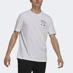 Men's adidas x Star War Crossover Back Print Athleisure Casual Sports Short Sleeve White T-Shirt GS6213