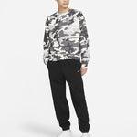 Men's Nike Solo Swoosh Camouflage Fleece Round Neck Pullover Gray DN1256-133