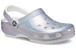 Crocs Classic Casual Unisex Metallic Silver Pink Sandals 207551-90H