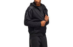 adidas Solid Color Knit Hooded Jacket Black HE7404