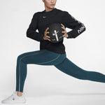(WMNS) Nike Pro Sports Running Printing Round Neck Pullover Black Hoodie BV4055-010