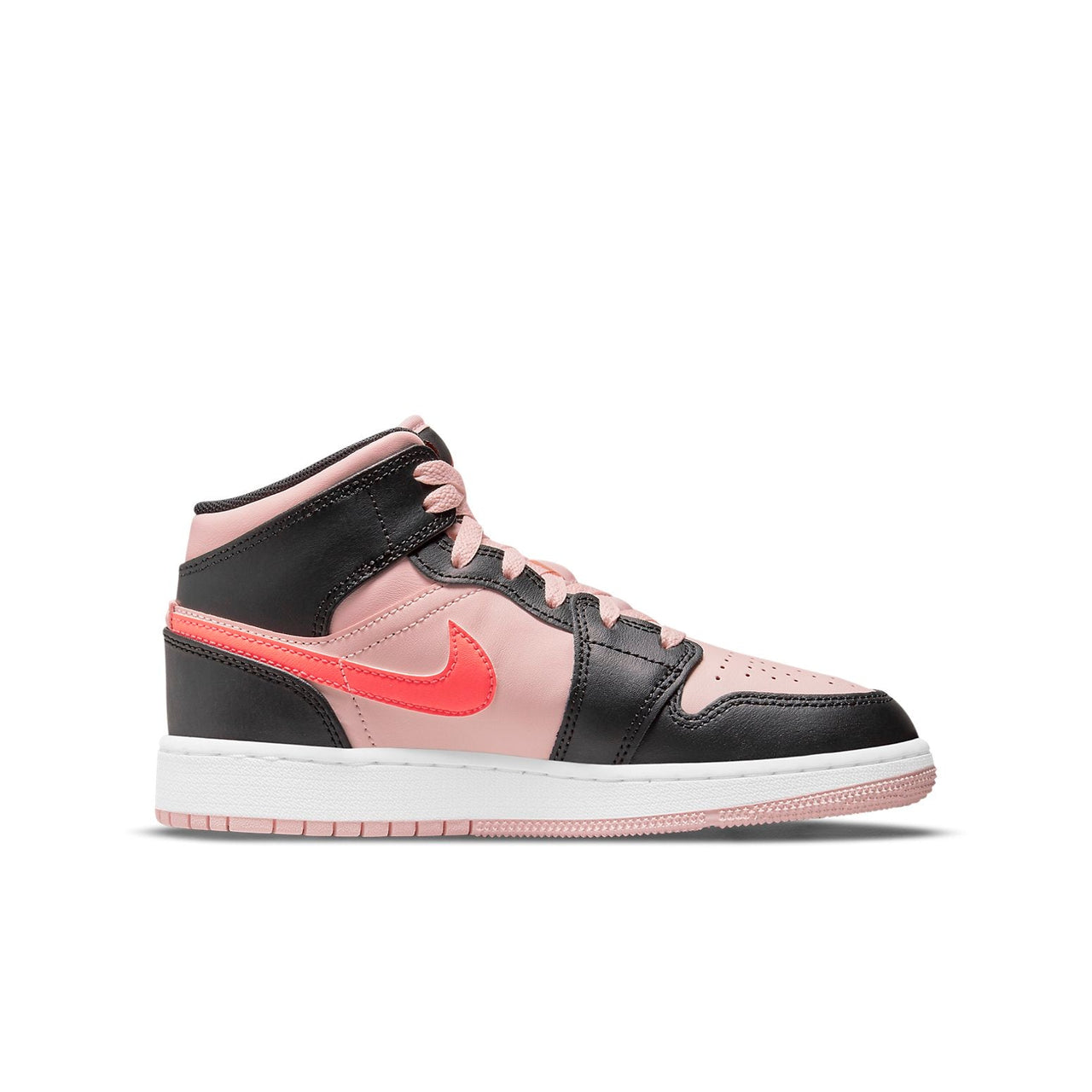 (GS) Air Jordan 1 Mid 'Black Pink Crimson' 554725-604