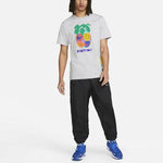 Men's Nike Smiling Face Pattern Printing Logo Breathable Round Neck Short Sleeve Gray T-Shirt DQ1886-012