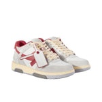 Off-White Out Of Office Leather Sneakers 'Grey White Red' OMIA189S24LEA0110525