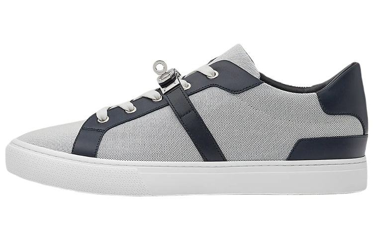 HERMES Day Low-Top Stylish Skateboarding Shoes Men's Gray Blue