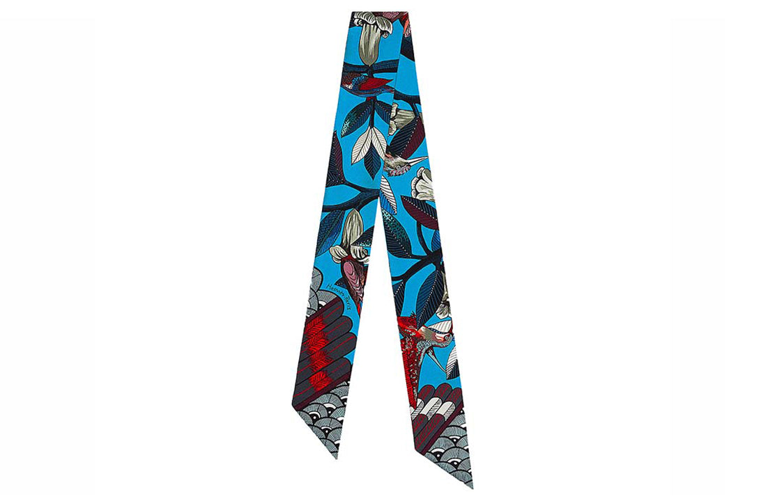 HERMES Silk Scarves Women's Blue