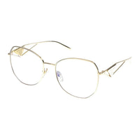 PRADA Steel Irregular Shape Eyeglass Frames Women's Gold