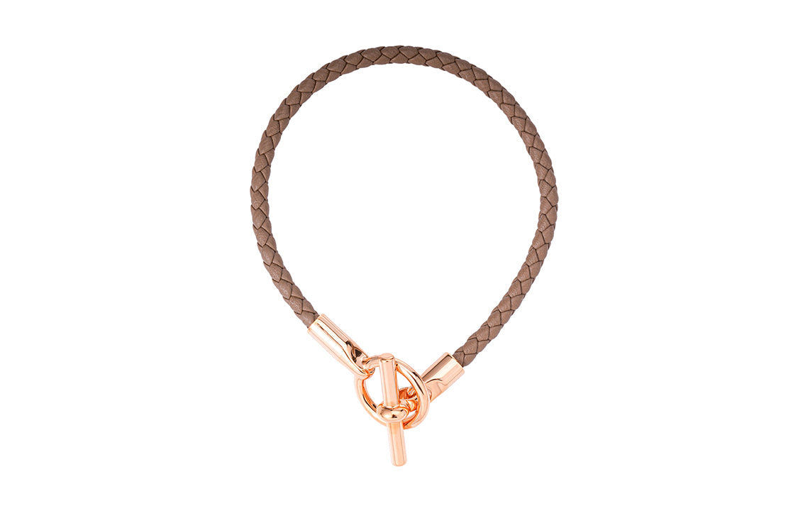 HERMES Calfskin Bracelets Women's Elephant Gray