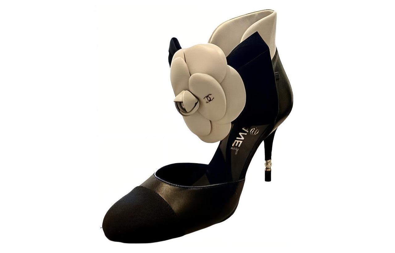 CHANEL Slim Heel High Heels Women's Camellia