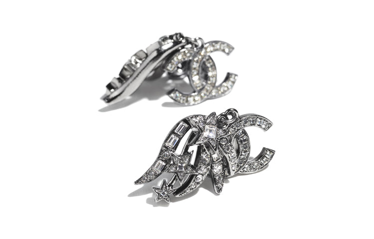 CHANEL Earrings Women's Silver