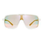 CHANEL Acetate Irregular Shape Sunglasses Unisex White