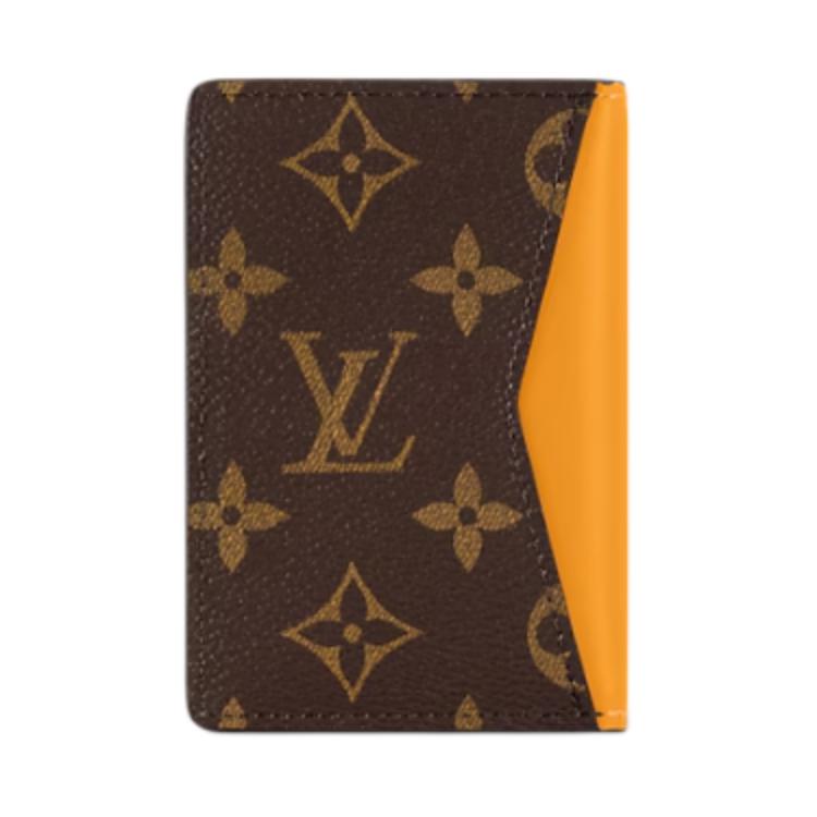 LOUIS VUITTON Coated Canvas Card Holder Men's Safran Yellow