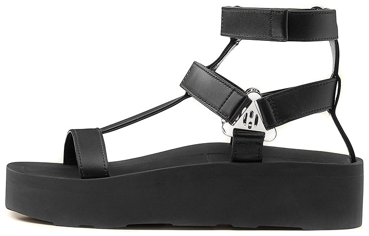 HERMES Enid Strap Sandals Women's Black