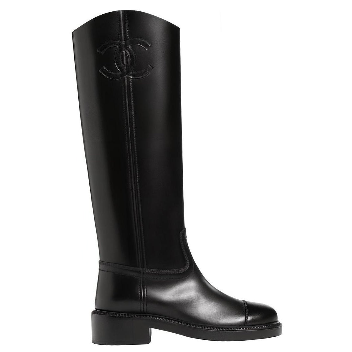 CHANEL Knee-high Boots Women's Black