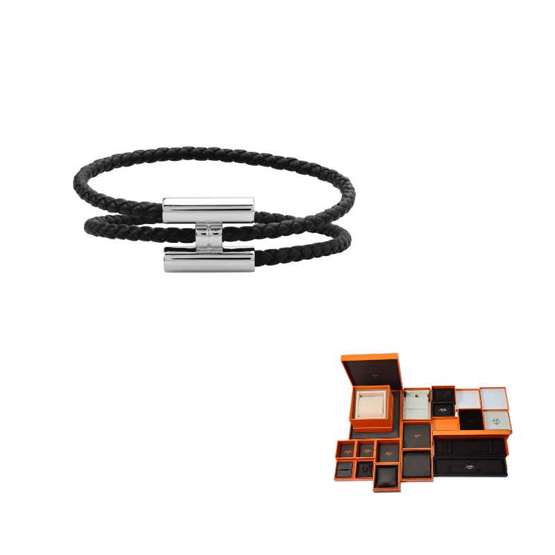 HERMES Cow Leather Bracelets Unisex