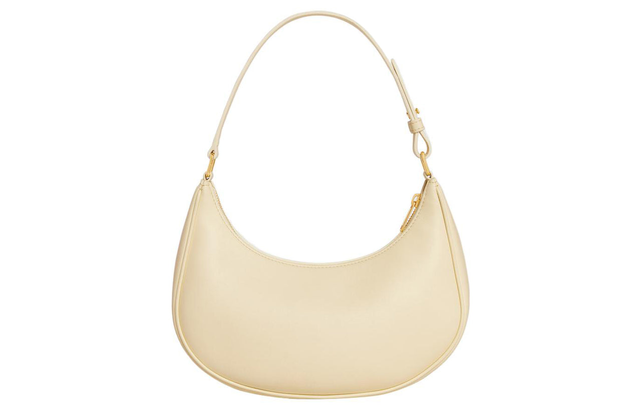 CELINE AVA Smooth Calf Leather Handbag, Shoulder Bag Women's Light Yellow/Light Yellow
