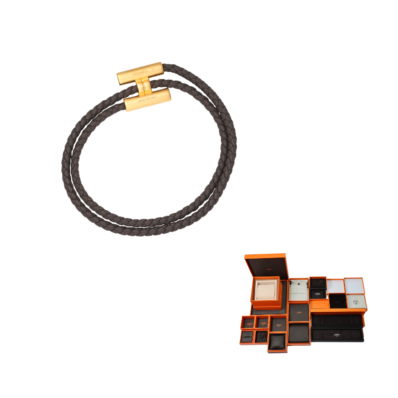 HERMES Metal Bracelets Unisex Gray