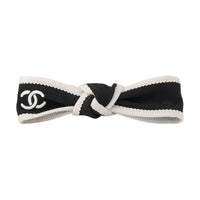 CHANEL Silk Hair Clips Women's Black