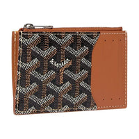 GOYARD Canvas With Calfskin Card Holder Unisex Brown & Black