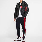 Air Jordan Logo Splicing Fleece Lined Stay Warm Bundle Feet Sweatpants Winter Men's Black DD2329-010