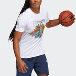 adidas CHINA S1 Tee Basketball Printing Sports Round Collar Male White H43986