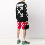 Off-White Airport Tape Printing Stripe Round Neck Black OMAB001S201850031088