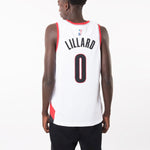 Damian Lillard Trail Blazers Association Edition Nike NBA Swingman Jersey 'White Red Black' 864445-100