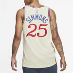 Nike MENS NBA Philadelphia 76ers Ben Simmons 25 City Edition Swingman Jersey White Creamy AV4664-281