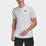 adidas Stripe Round Neck Pullover Logo Printing Solid Color Short Sleeve White GL5401