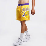 Nike Lakers Colorblock Alphabet team logo Knit Breathable Athleisure Casual Sports Shorts Yellow DB1954-728