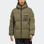 adidas Rev 3st Down Ho Stay Warm Reversible Outdoor hooded down Jacket Khaki Brown EH4009