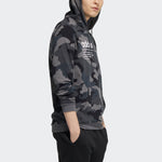 Men's adidas neo Sw Camo Hdy Logo Printing Camouflage Sports Pullover Black HA1490