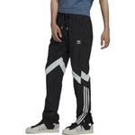 Men's adidas originals FW22 Rekive Printing Logo Stripe Drawstring Straight Sports Pants/Trousers/Joggers Black HK7325