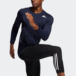 Men's adidas TF Turf Ls Primegreen Sports Gym Round Neck Long Sleeves Legendary Ink Blue T-Shirt GL9878