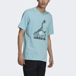 adidas originals Worm Tee Printing Sport Short Sleeve Men's Light Blue GN2156