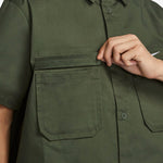 Nike Woven Military Short-Sleeve Button-Down Shirt 'Olive Green' DX3341-325