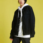 Men's Converse Sports Cargo corduroy Shirt Jacket Black 10019954-A12