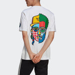 adidas originals Artist Tee Ss Funny Printing Sports Round Neck Short Sleeve White HA4691