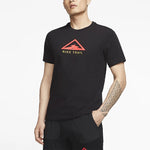 Nike Dri-FIT Trail Logo Printed Sports TEE Men Black CT3858-010