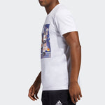 adidas Basketball Cartoon Printing Short Sleeve White GE1057